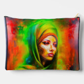 Mystieke vrouw in neonkleuren etui (Achterkant)