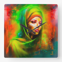 Mystieke vrouw in neonkleuren