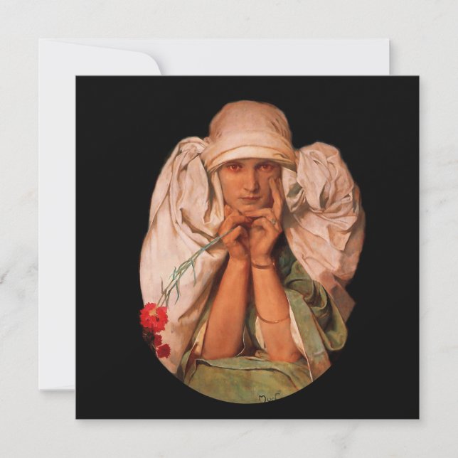 Mystieke vrouw met anjer (Voorkant)