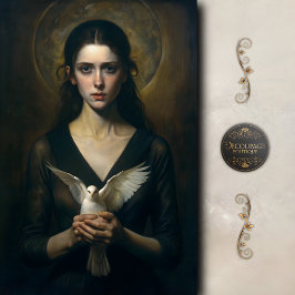 Mystieke vrouw met Duif Decoupage Tissuepapier