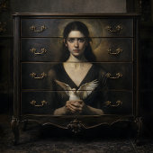 Mystieke vrouw met duifdecoupage tissuepapier