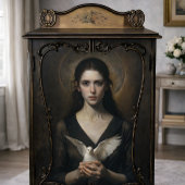 Mystieke vrouw met duifdecoupage tissuepapier