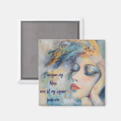 Mystieke vrouw met veren magneet (Voorkant / Achterkant)