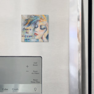 Mystieke vrouw met veren magneet