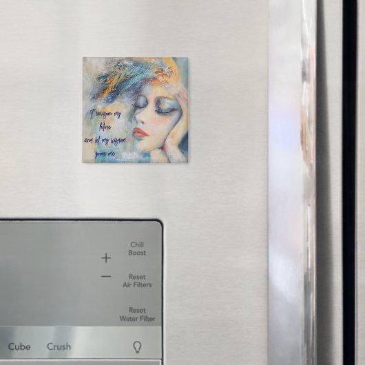 Mystieke vrouw met veren magneet (Insitu (Koelkast))