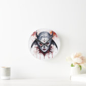 Mystieke Vrouw Vampier Waterverf Halloween Ronde Klok (Huis)