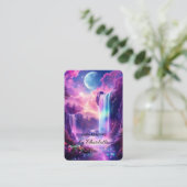 Mystieke waterval QR-code Visitekaartje (Staand voorkant)