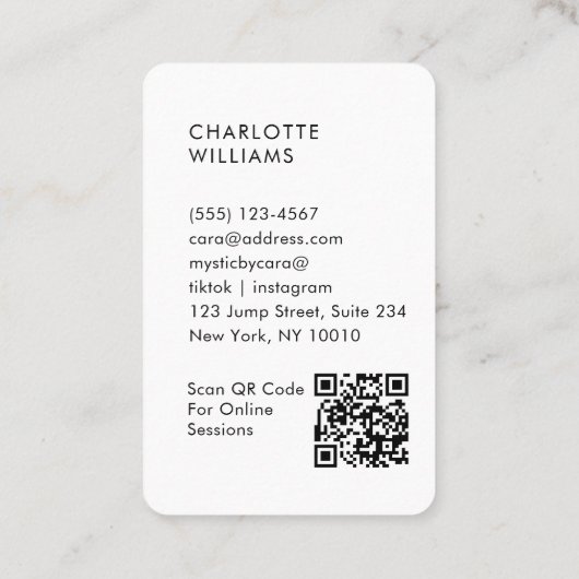 Mystieke waterval QR-code Visitekaartje (Achterkant)