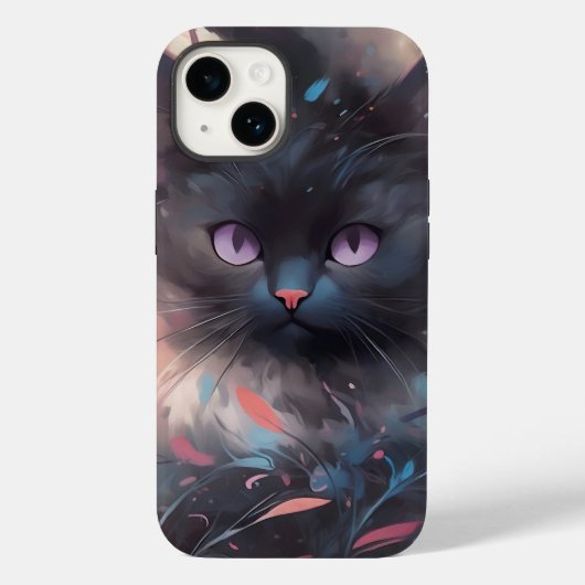 Mystieke Waterverf Black Cat | Schattigee kat Case-Mate iPhone Case (Achterkant)