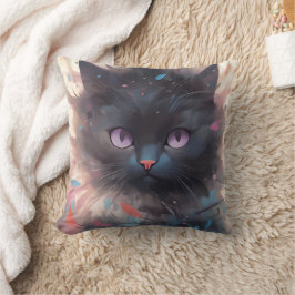 Mystieke Waterverf Black Cat | Schattigee kat Kussen