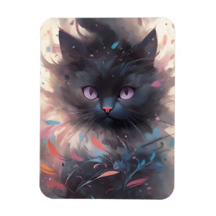 Mystieke Waterverf Black Cat   Schattigee kat Magneet