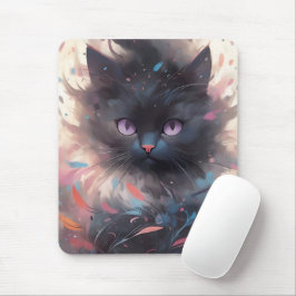 Mystieke Waterverf Black Cat | Schattigee kat Muismat