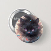 Mystieke Waterverf Black Cat | Schattigee kat Ronde Button 5,7 Cm (Voorkant /achterkant)