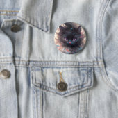 Mystieke Waterverf Black Cat | Schattigee kat Ronde Button 5,7 Cm (In situ)