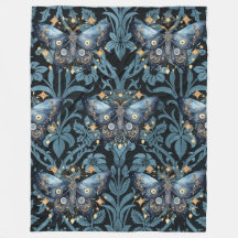 Mystieke Waterverf Blauwe en Gouden Nachtmot