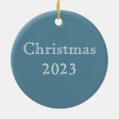 Mystieke Waterverf Blauwe en Gouden Nachtmot Keramisch Ornament (Achterkant)