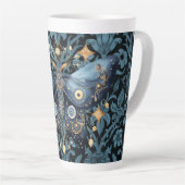 Mystieke Waterverf Blauwe en Gouden Nachtmot Latte Mok (Rechterhoek)