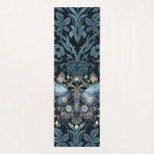 Mystieke Waterverf Blauwe en Gouden Nachtmot Yogamat (Achterkant)