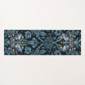 Mystieke Waterverf Blauwe en Gouden Nachtmot Yogamat (Voorkant (horizontaal))