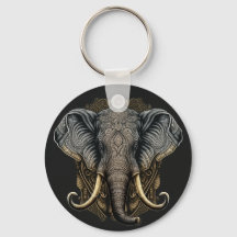 Mystieke Waterverf Elephant Sleutelhanger