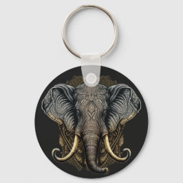 Mystieke Waterverf Elephant Sleutelhanger