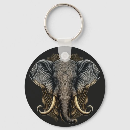 Mystieke Waterverf Elephant Sleutelhanger (Voorkant)