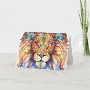 Mystieke Waterverf Lion Bedankkaart