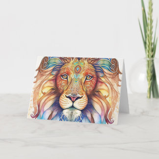 Mystieke Waterverf Lion Bedankkaart