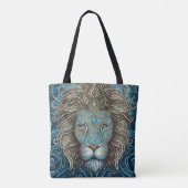 Mystieke Waterverf Lion Canvas tas (Achterkant)