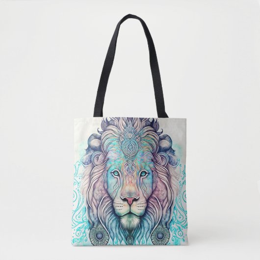 Mystieke Waterverf Lion Canvas tas (Voorkant)