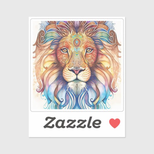 Mystieke Waterverf Lion Sticker (Vel)