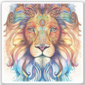 Mystieke Waterverf Lion Sticker (Voorkant)