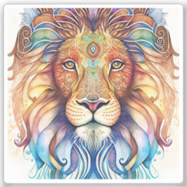 Mystieke Waterverf Lion Sticker