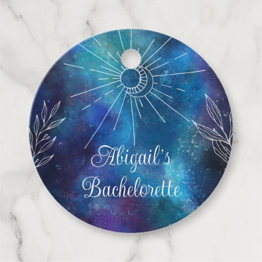 Mystieke Waterverf vrijgezellenfeest Bedankjes Labels (Voorkant)