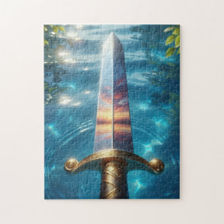 Mystieke Weergave van de Fantasie Zwaard Kunstprin Legpuzzel