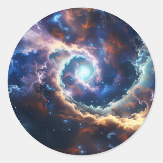 Mystieke Whirlpool in de sterrenhemel Ronde Sticker