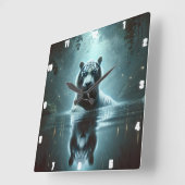 Mystieke White Tiger Forest-uurwerk Vierkante Klok (Hoek)