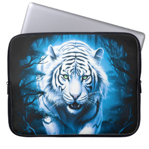 Mystieke wilde witte tijger laptop sleeve