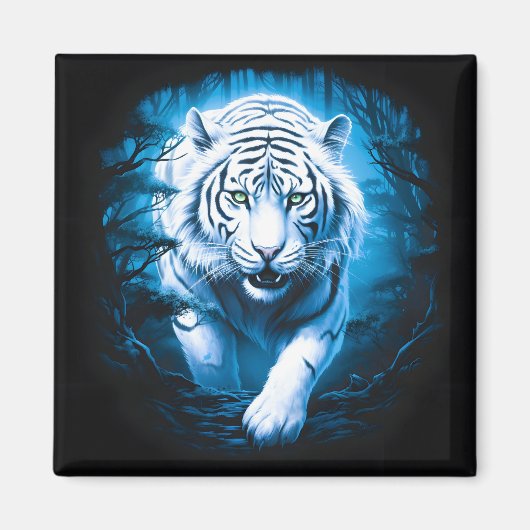 Mystieke wilde witte tijger magneet (Voorkant)