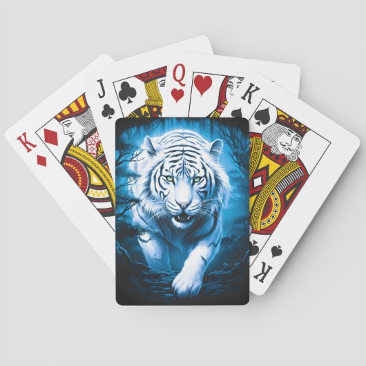 Mystieke wilde witte tijger pokerkaarten (Achterkant)