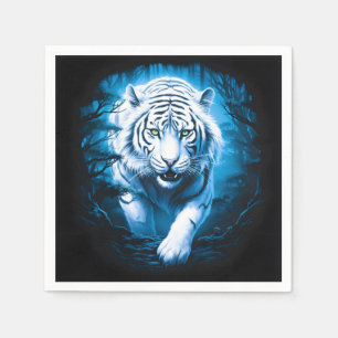 Mystieke wilde witte tijger servet