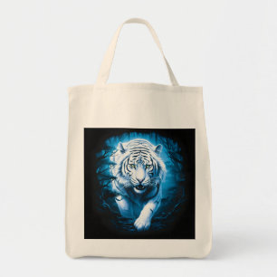 Mystieke wilde witte tijger tote bag