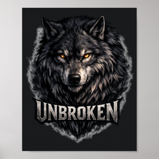 Mystieke wilderniswolf ongebroken | Bergnacht Poster