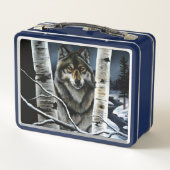 Mystieke Winter Alpha Wolf Berkenbos Wilde Dieren (Achterkant)
