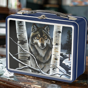 Mystieke Winter Alpha Wolf Berkenbos Wilde Dieren