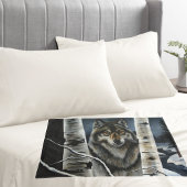 Mystieke Winter Alpha Wolf Berkenbos Wilde Dieren Kussensloop