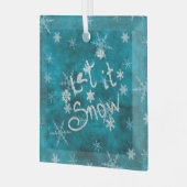 Mystieke Winter Blauwe Zilveren Sneeuwvlokken Laat Glas Ornament (Voorkant links)