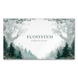 Mystieke Winter Bos Kale Boom Ijsblauw Landelijk Magnetisch Visitekaartje