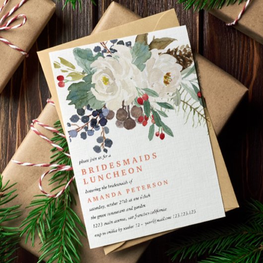 Mystieke Winter | Bruidsmeisjes Lunch Bruiloft V2 Kaart