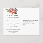 Mystieke Winter | Bruiloft bloemendecoratie  MAALT Uitnodiging Briefkaart (Achterkant)